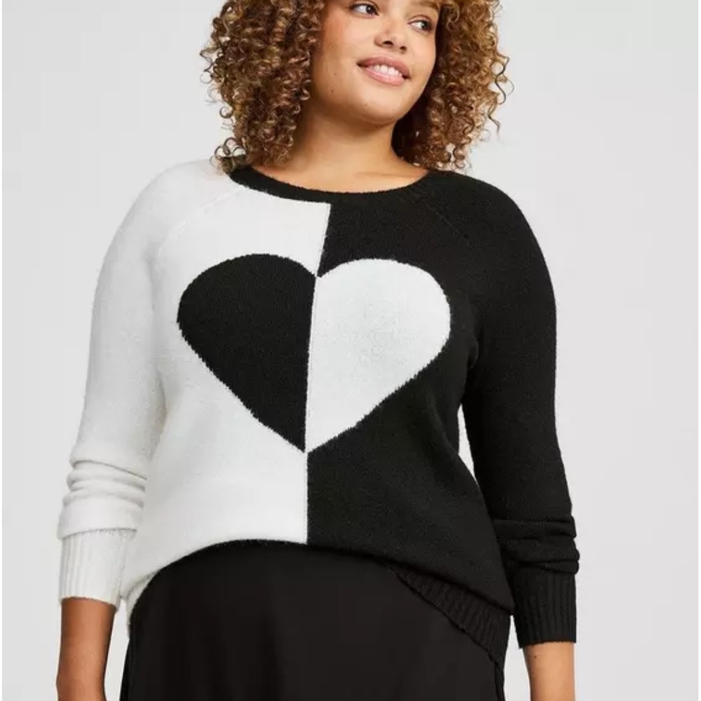 Torrid Split Heart Vegan Cashmere Pullover Sweater
